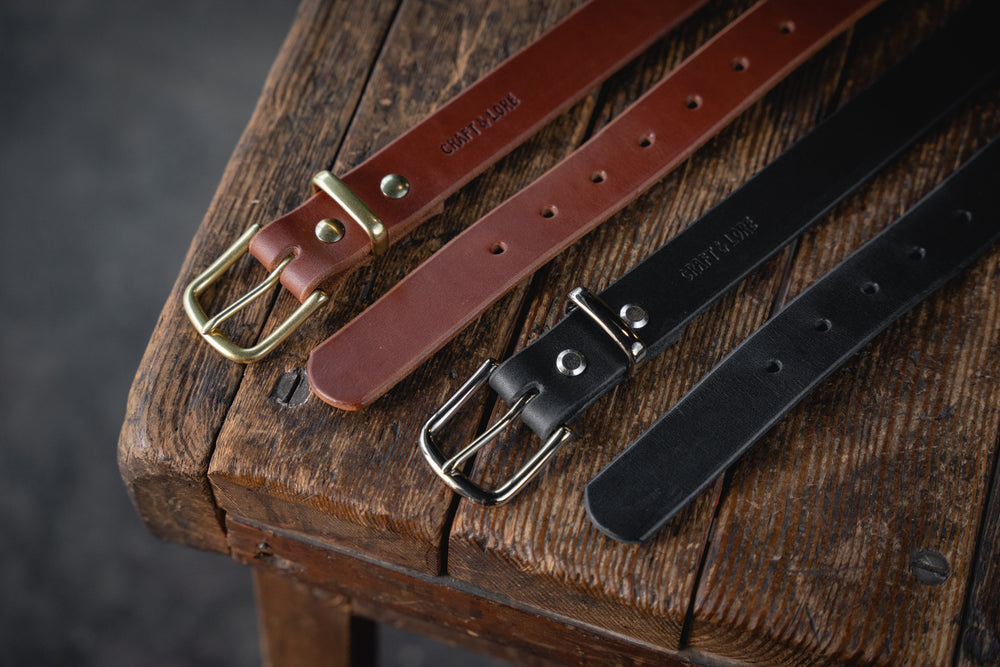 Trade Belt sturdy leather dress belt brass keeper handmade quality usa