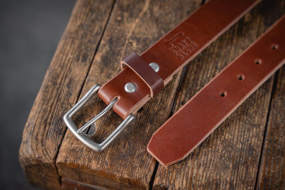 Craft Belt - Thick Brown Leather belt USA American made quality full grain durable rugged work handmade belt