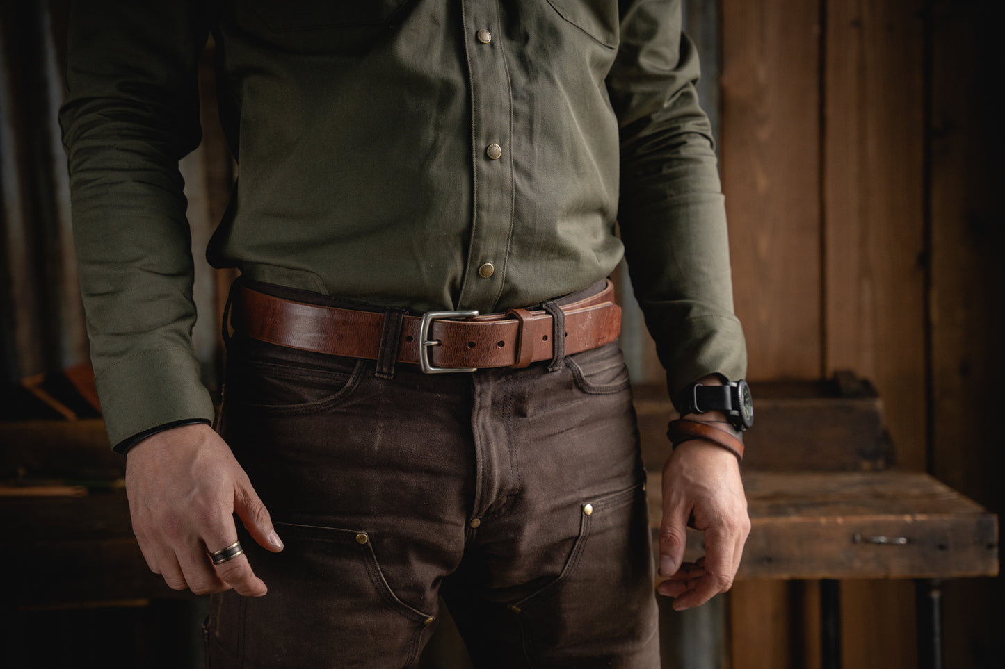 The Mountain Belt Dark Brown. 1.5" Thick Heavy Harness Leather Belt Craft and Lore The Mountain Belt Dark Brown. 1.5" Thick Heavy Harness Leather Belt Craft and Lore