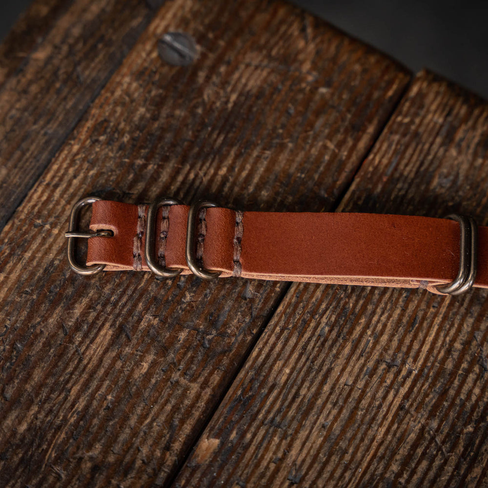 
                  
                    Handmade Leather NATO Watch Strap USA quality buttero vegetable tanned
                  
                