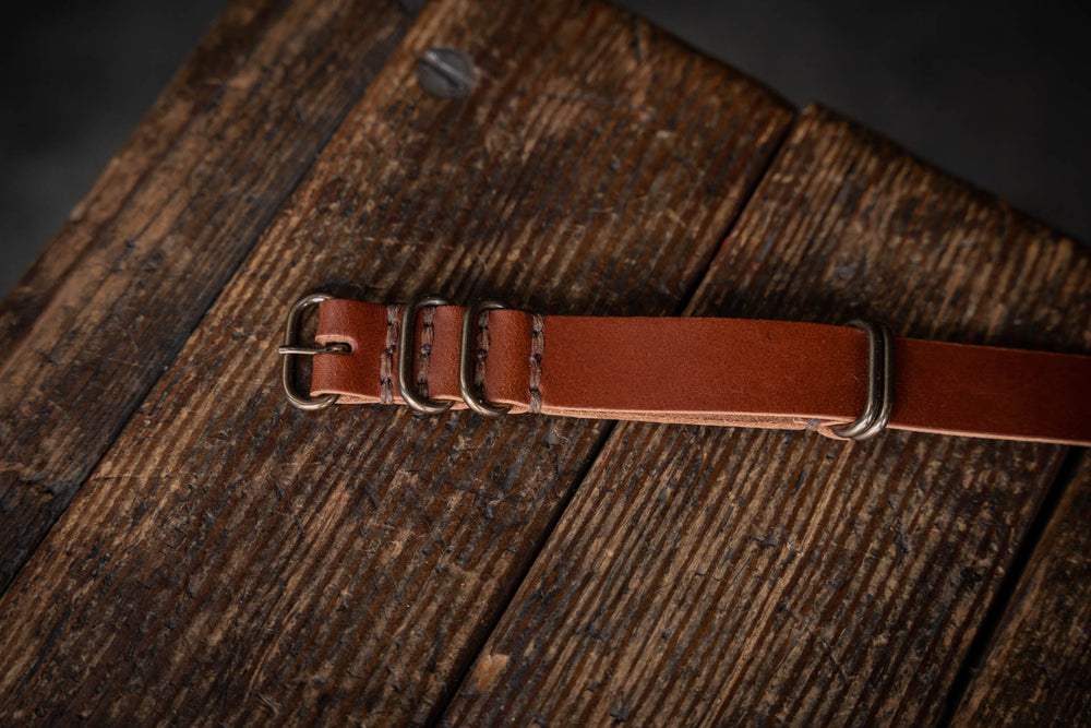 Handmade Leather NATO Watch Strap USA quality buttero vegetable tanned