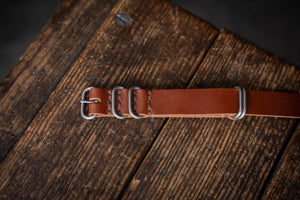 Handmade Leather NATO Watch Strap USA quality buttero vegetable tanned