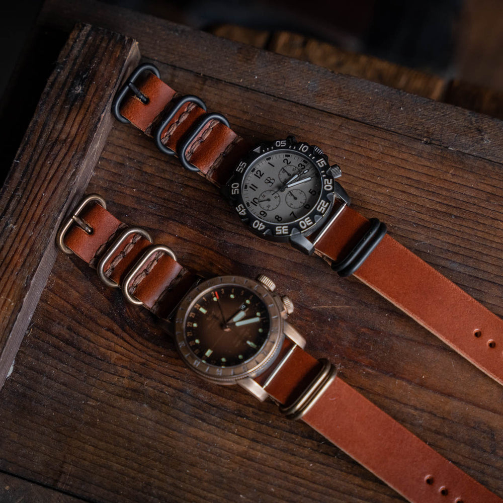 
                  
                    Handmade Leather NATO Watch Strap USA quality buttero vegetable tanned
                  
                