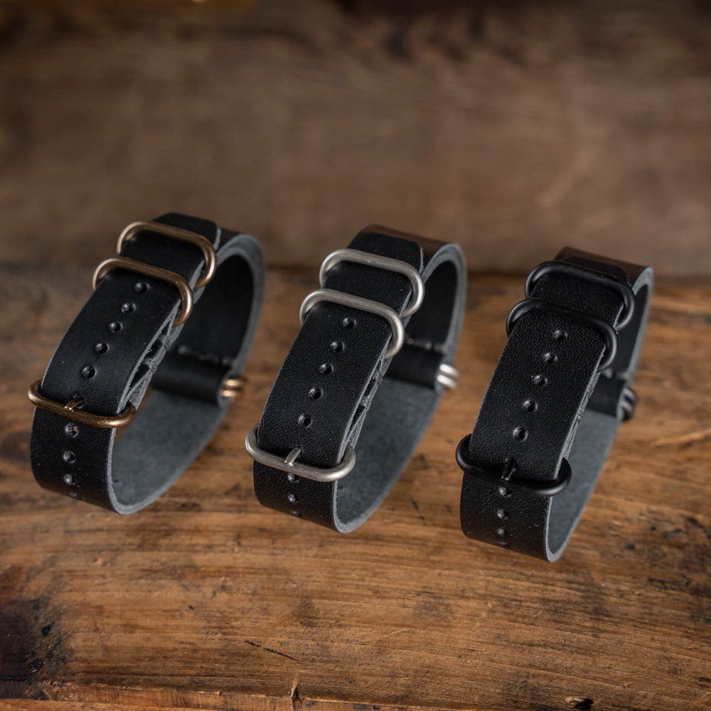 Handmade Leather NATO Watch Strap USA quality buttero vegetable tanned