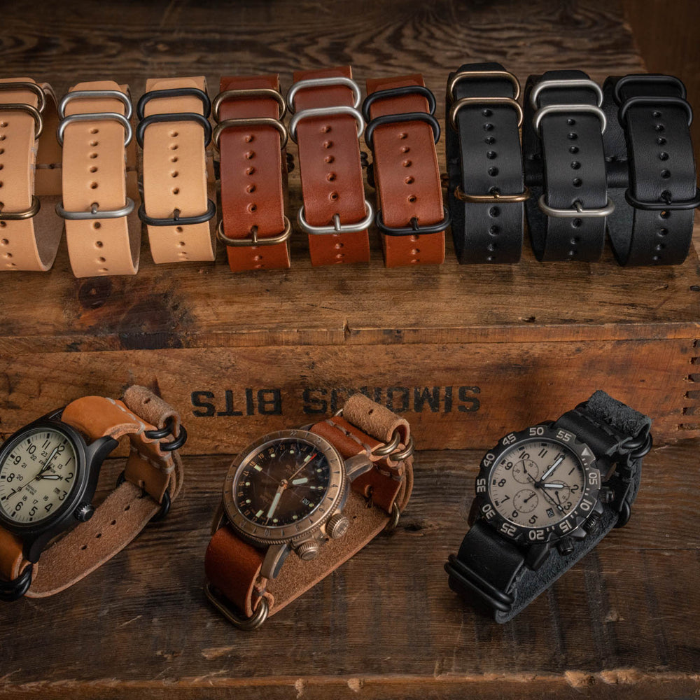 
                  
                    Handmade Leather NATO Watch Strap USA quality buttero vegetable tanned
                  
                