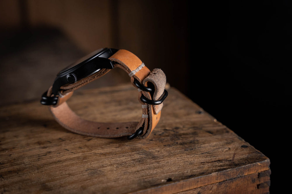 N.A.T.O. Leather Watch Strap Natural