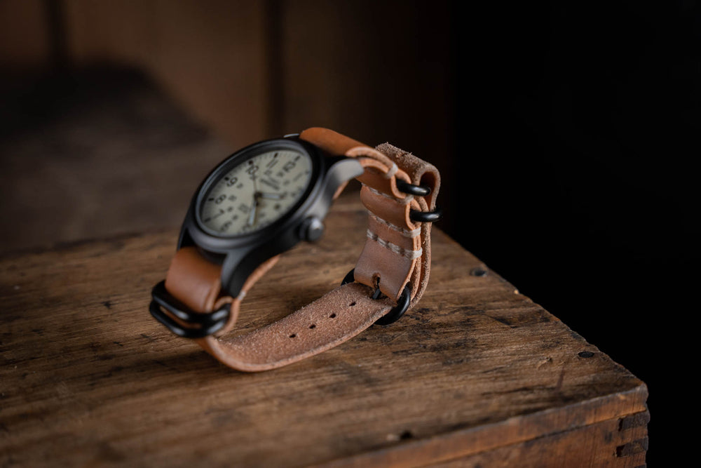 N.A.T.O. Leather Watch Strap Natural