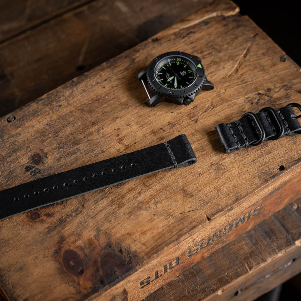 Handmade leather watch straps vegetable tanned durable rugged thick sturdy