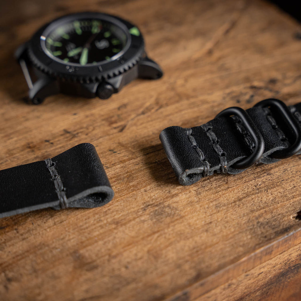 Handmade leather watch straps vegetable tanned durable rugged thick sturdy