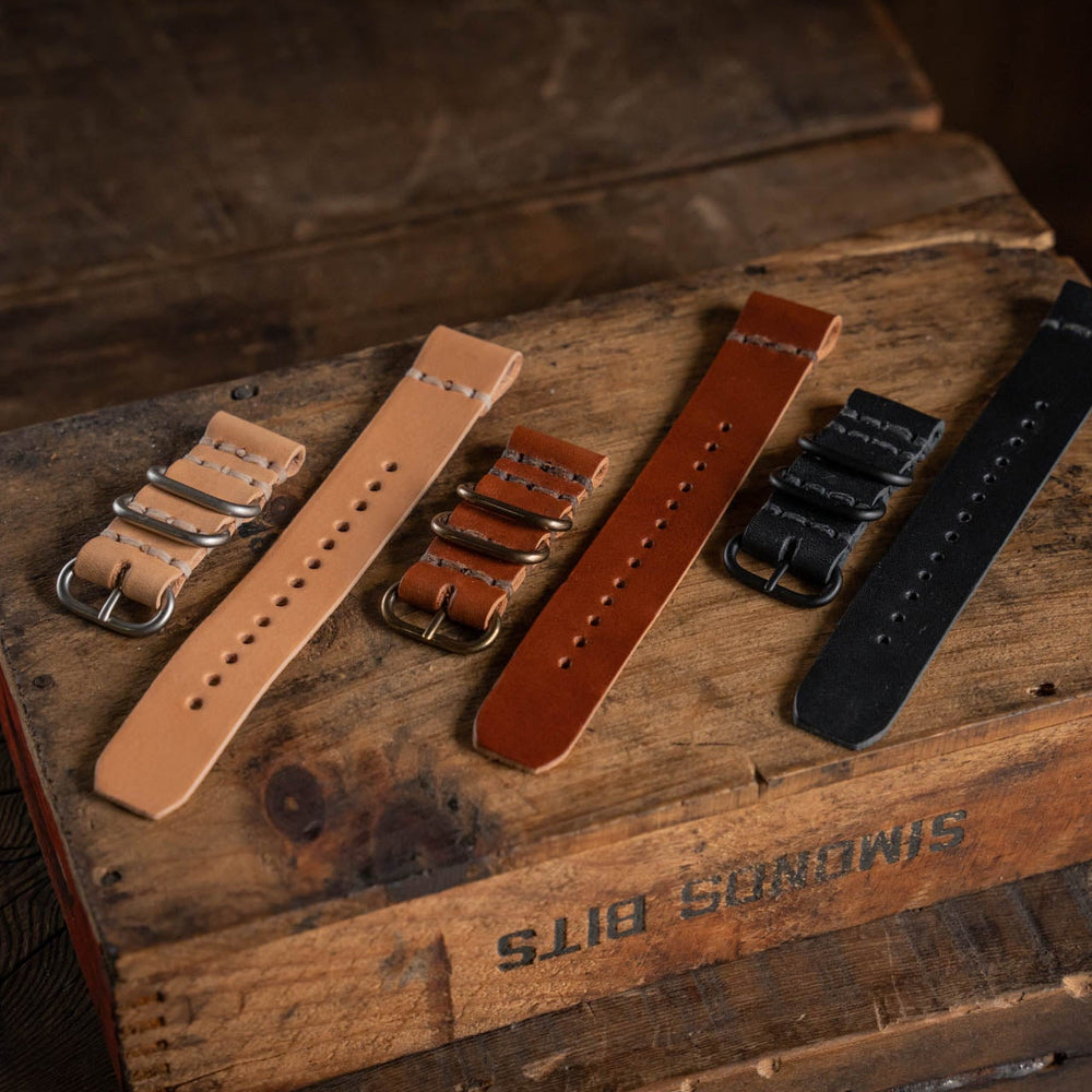 
                  
                    Handmade leather watch straps vegetable tanned durable rugged thick sturdy
                  
                