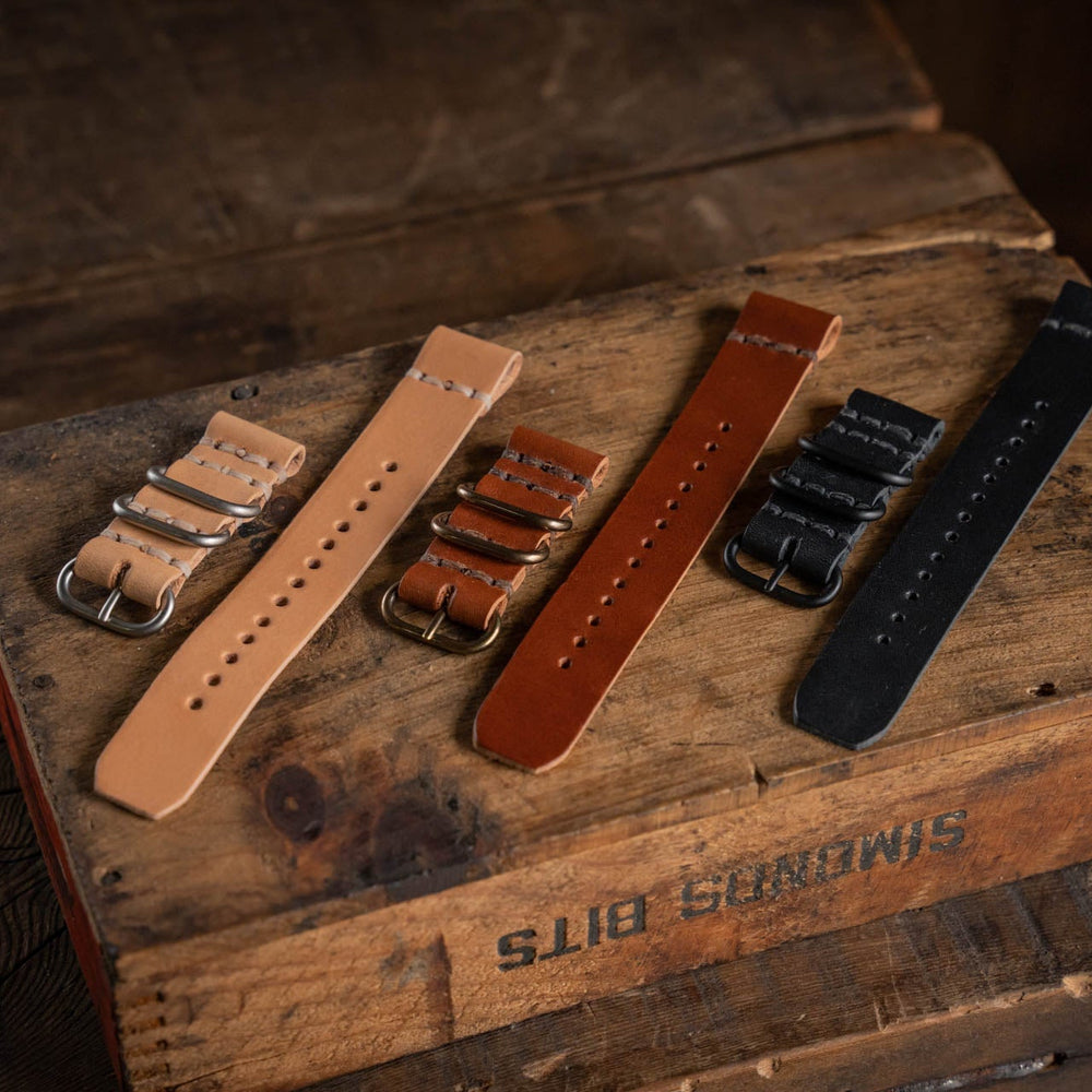 
                  
                    Handmade leather watch straps vegetable tanned durable rugged thick sturdy
                  
                