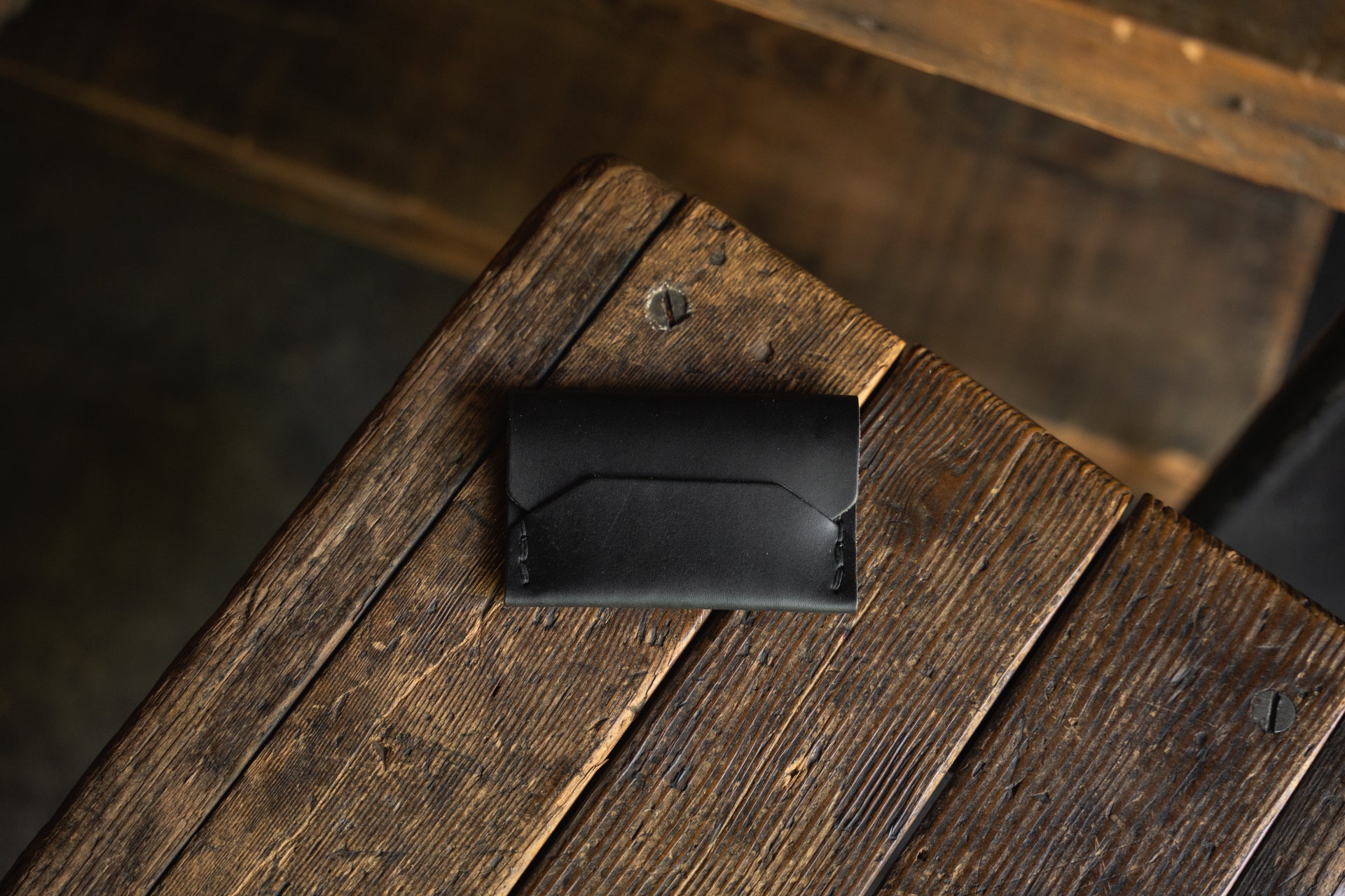Enfold Card Wallet, Handmade Minimalist Leather Card Pouch