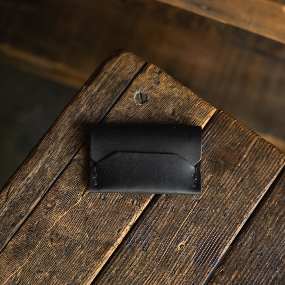 
                  
                    Enfold Card Wallet, Handmade Leather Alternative Pouch Wallet Style Wickett Craig  Horween Chromexcel Tan Patina Durable Leather
                  
                