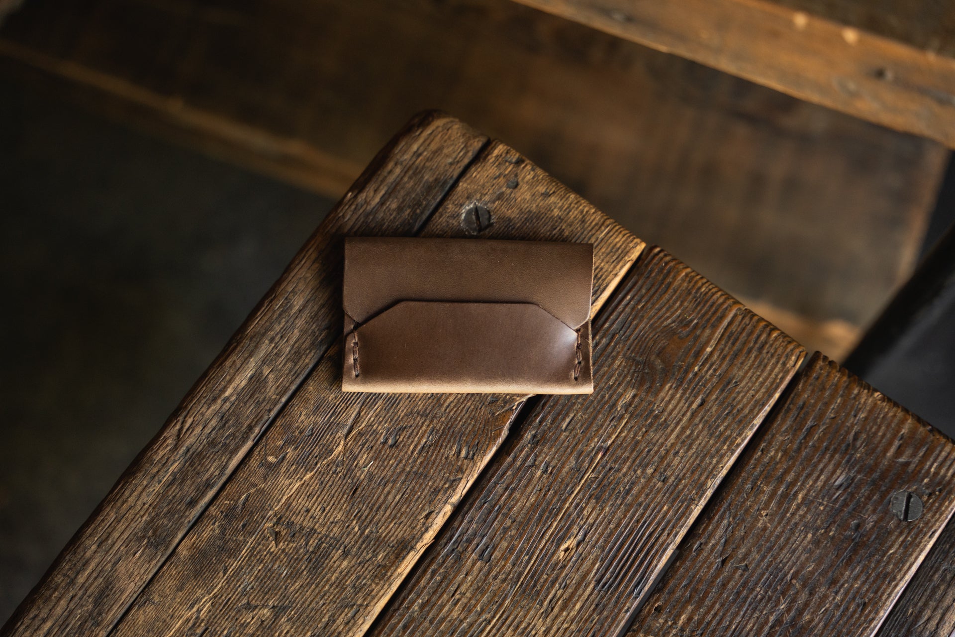Enfold Card Wallet, Handmade Minimalist Leather Card Pouch – Craft