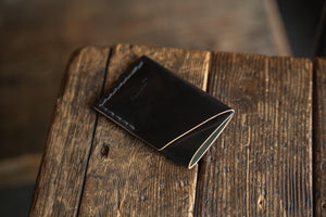 Twobit Wallet Minimal Leather Card Wallet Handmade Horween Reversed Shell Cordovan PNW USA