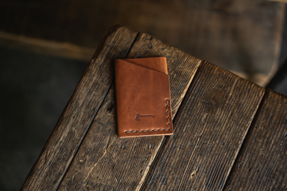 Twobit Wallet, minimal leather card wallet handmade quality USA made Craft Lore