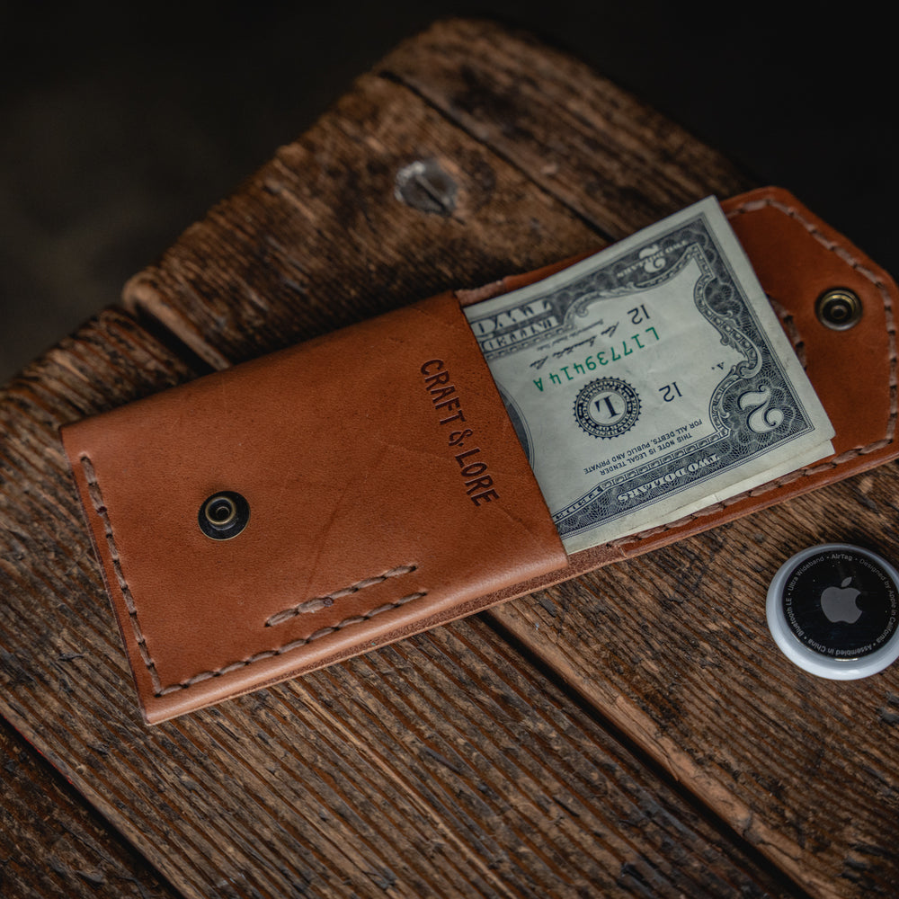 Worry Wallet Apple AirTag Coin Card Cash Handmade Leather Quality Wallet