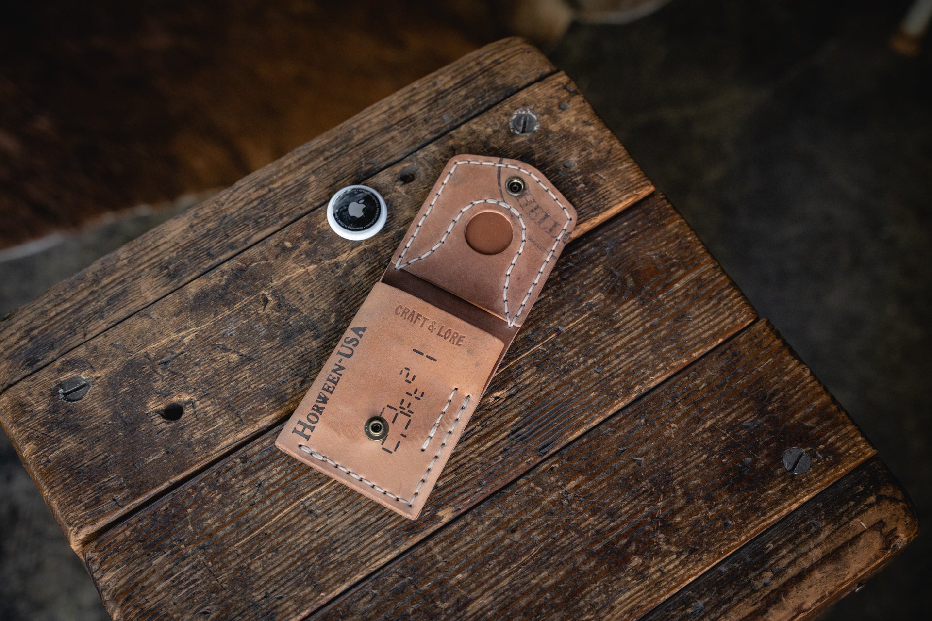 Worry Wallet Apple AirTag handmade leather card cash coin – Craft and Lore