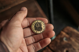 Walk with the Wise Brass EDC Coin Memento Sapiens collector challenge worry usa precision made