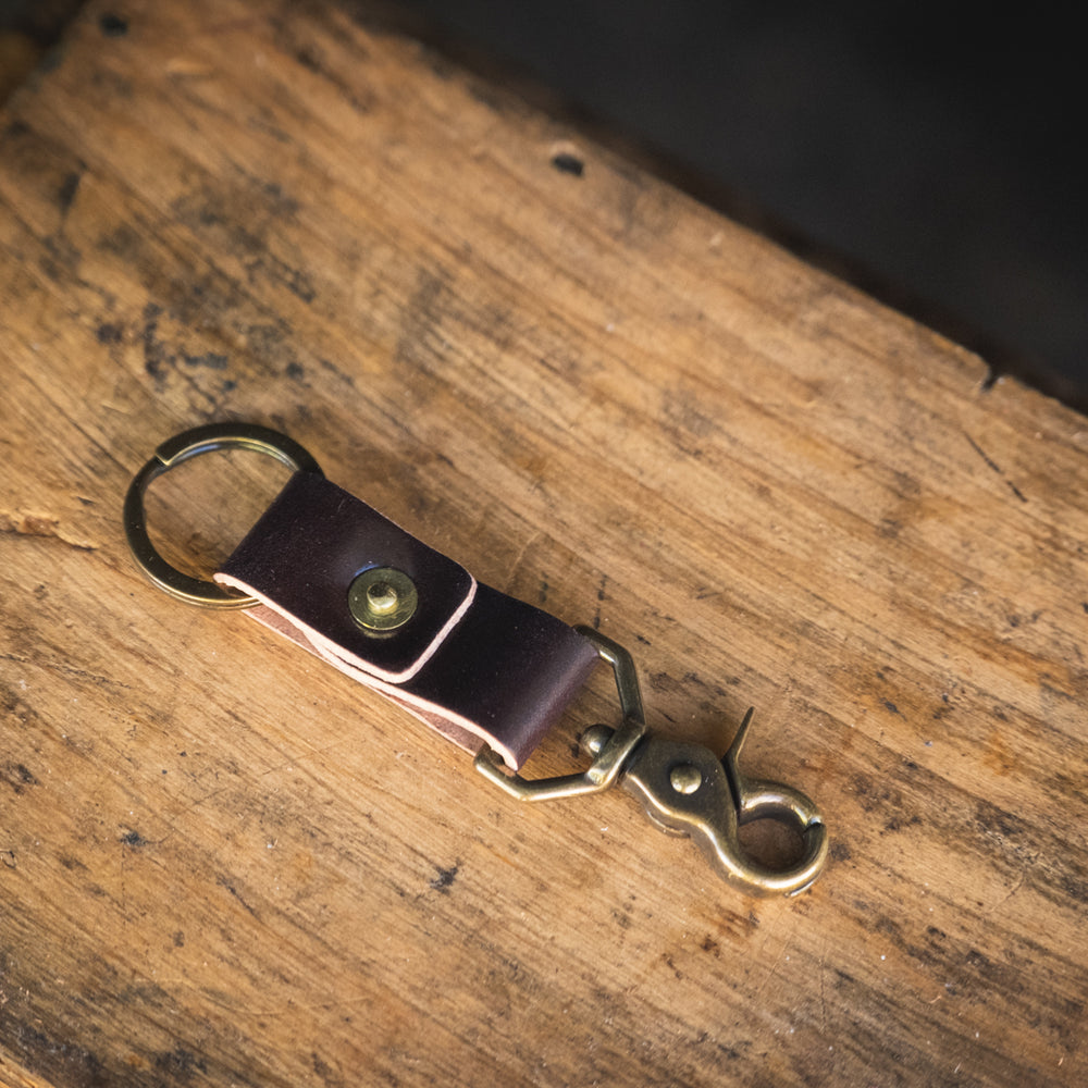 
                  
                    Horween Shell Cordovan keychain brass hardware handmade solid brass quality durable pnw usa craft and lore
                  
                