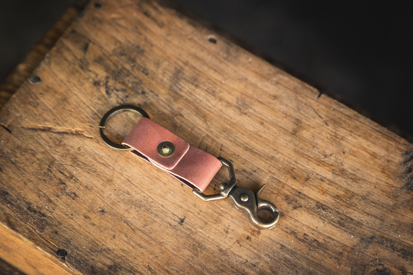 Horween Shell Cordovan keychain brass hardware handmade solid brass quality durable pnw usa craft and lore