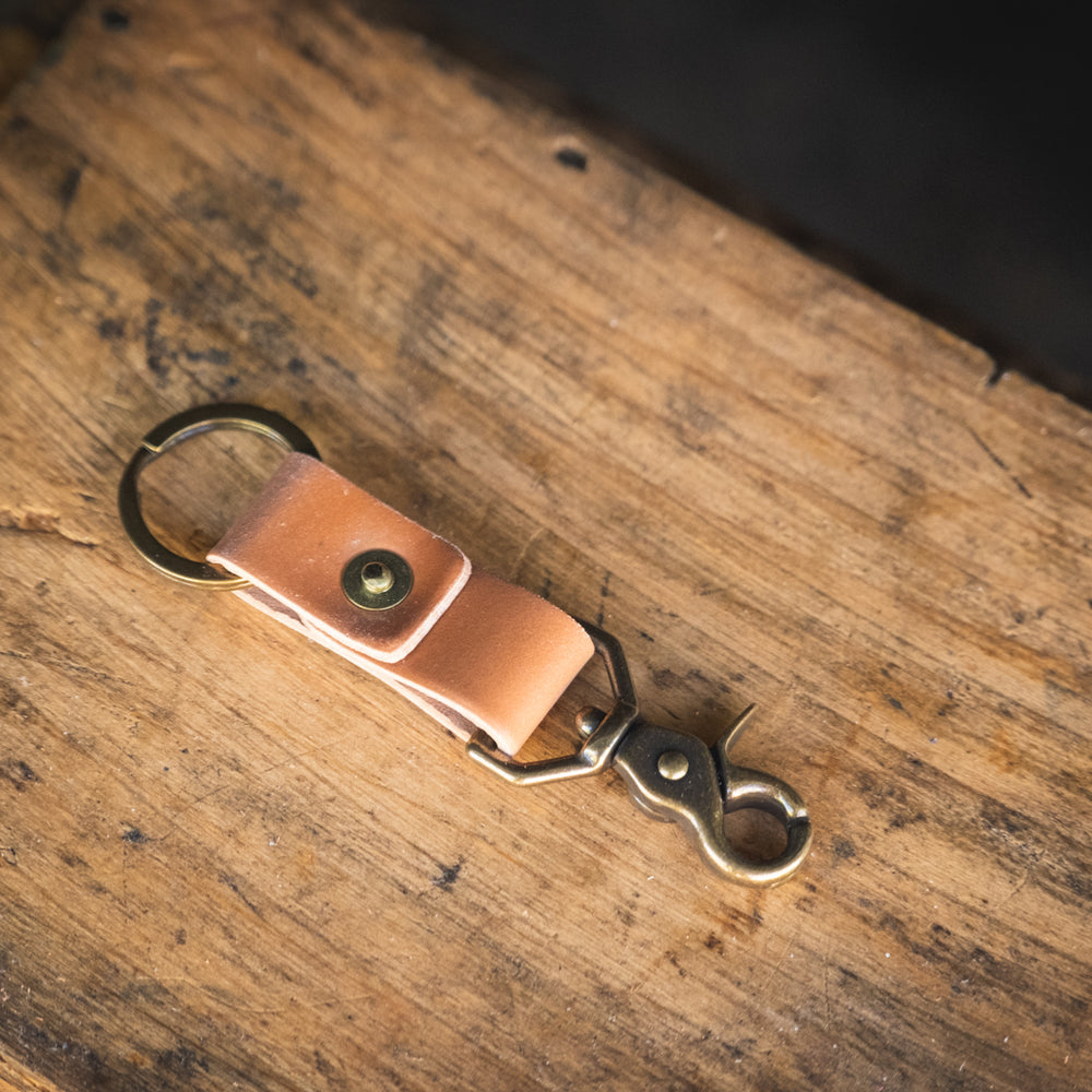 
                  
                    Horween Shell Cordovan keychain brass hardware handmade solid brass quality durable pnw usa craft and lore
                  
                