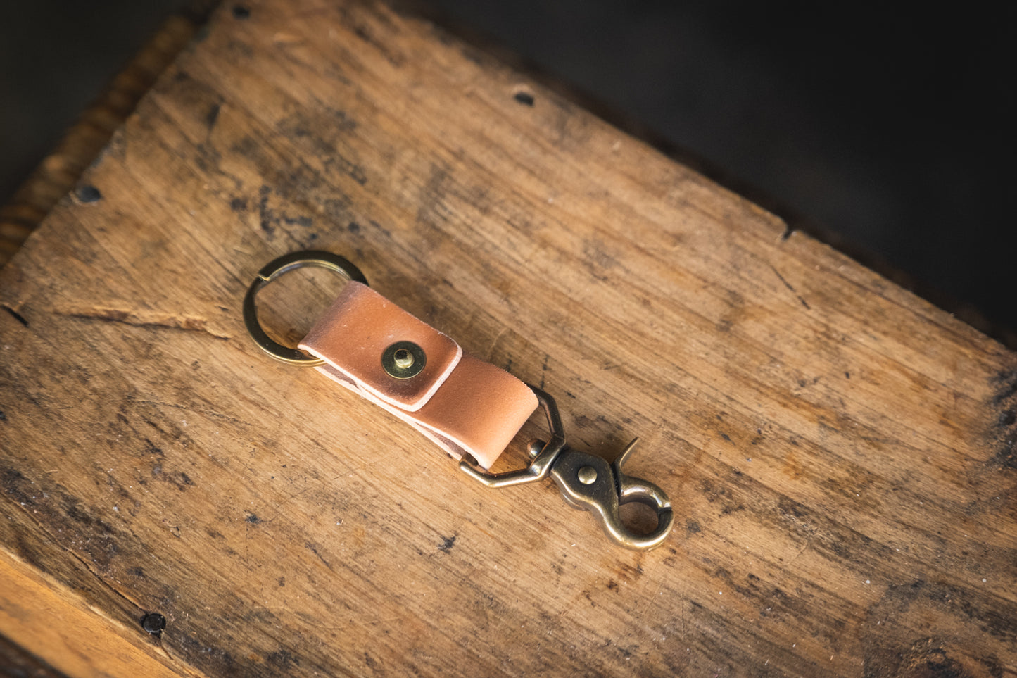 Horween Shell Cordovan keychain brass hardware handmade solid brass quality durable pnw usa craft and lore