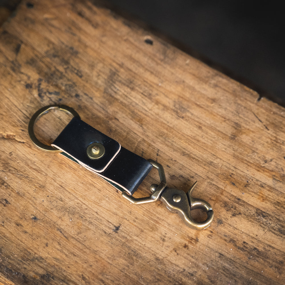 
                  
                    Horween Shell Cordovan keychain brass hardware handmade solid brass quality durable pnw usa craft and lore
                  
                