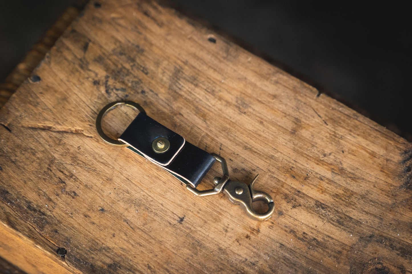 Horween Shell Cordovan keychain brass hardware handmade solid brass quality durable pnw usa craft and lore