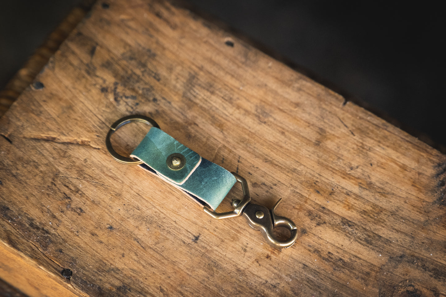 Horween Shell Cordovan keychain brass hardware handmade solid brass quality durable pnw usa craft and lore
