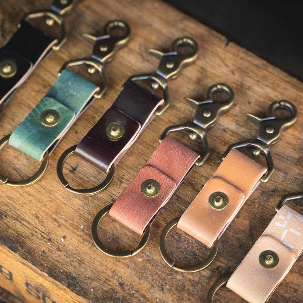 Horween Shell Cordovan keychain brass hardware handmade solid brass quality durable pnw usa craft and lore