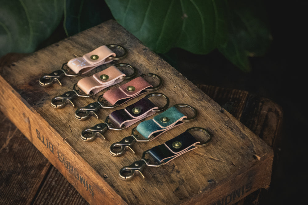 Horween Shell Cordovan keychain brass hardware handmade solid brass quality durable pnw usa craft and lore