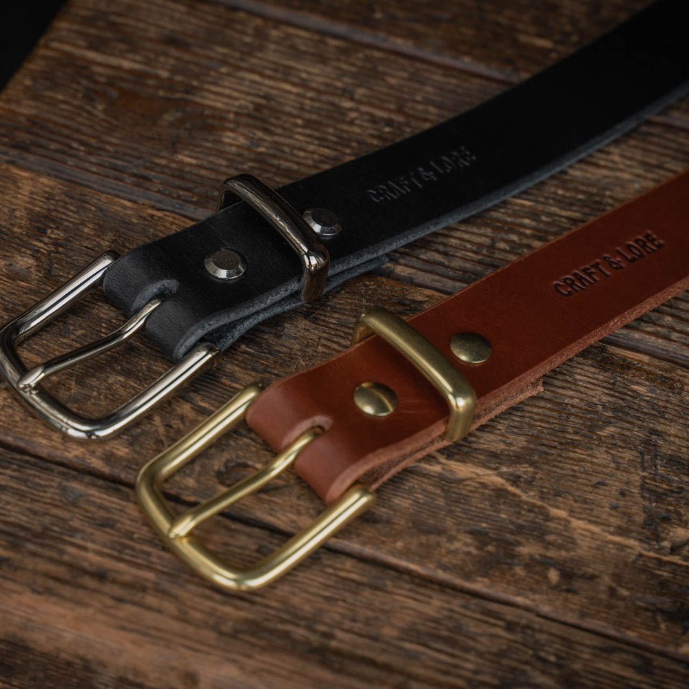 
                  
                    Trade Belt sturdy leather dress belt brass keeper handmade quality usa
                  
                