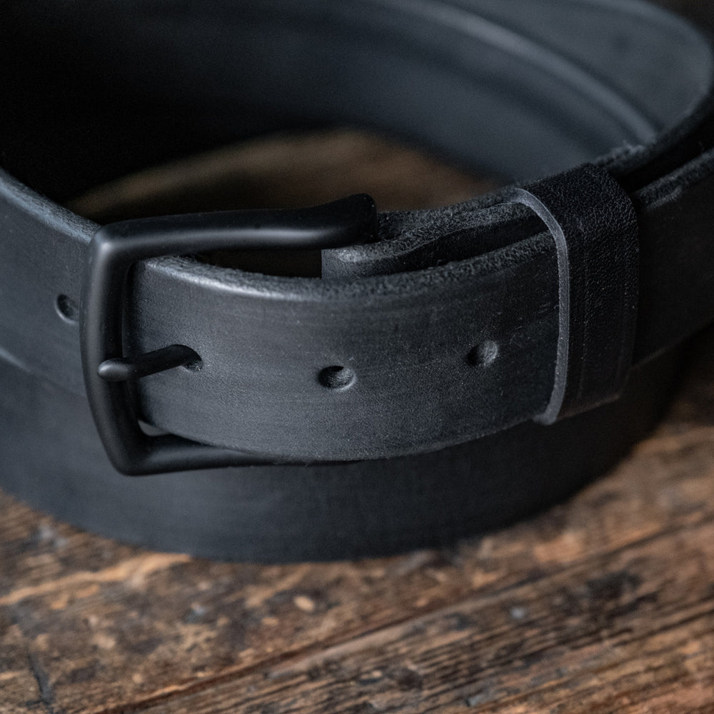 
                  
                    Blackout Leather Belt Black Rugged Thick Gun Durable Quality Handmade USA
                  
                