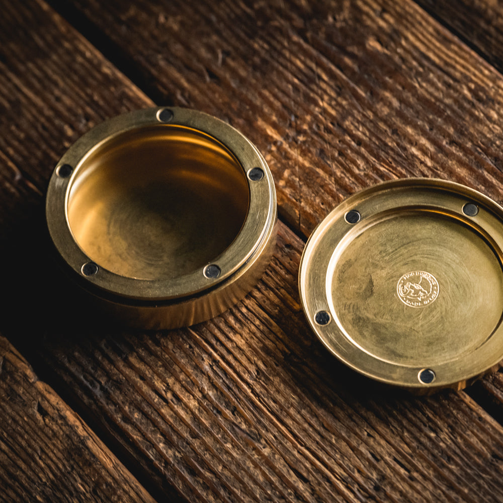Brass Bank Storage Container Stash Box magnetic patina quality USA precision made durable rugged unique