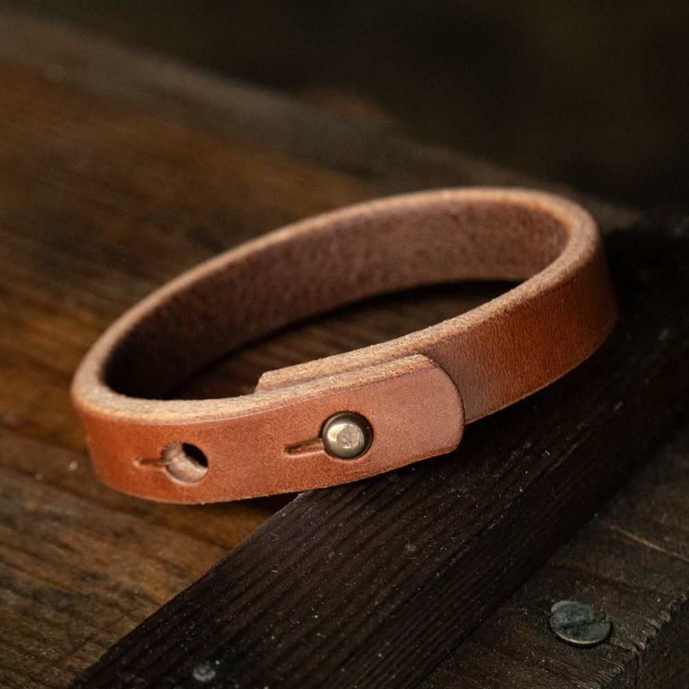 Handmade thick leather bracelet cuff durable rugged sturdy quality rustic