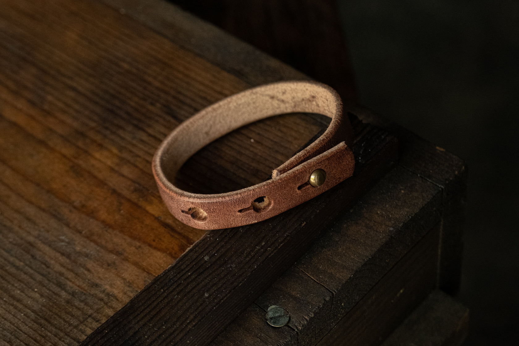 Mountain Cuff, Single Wrap Thick Leather Cuff Bracelet – Craft and