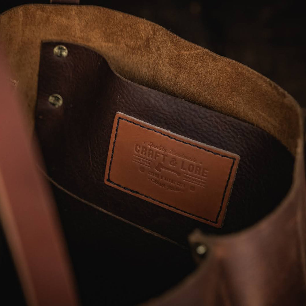 
                  
                    Handmade Leather Purse Tote Market Bag Black Quality Rugged Farm style PNW Bag
                  
                