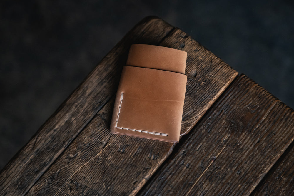 Port Wallet Horween Shell Cordovan, minimal handmade leather card 