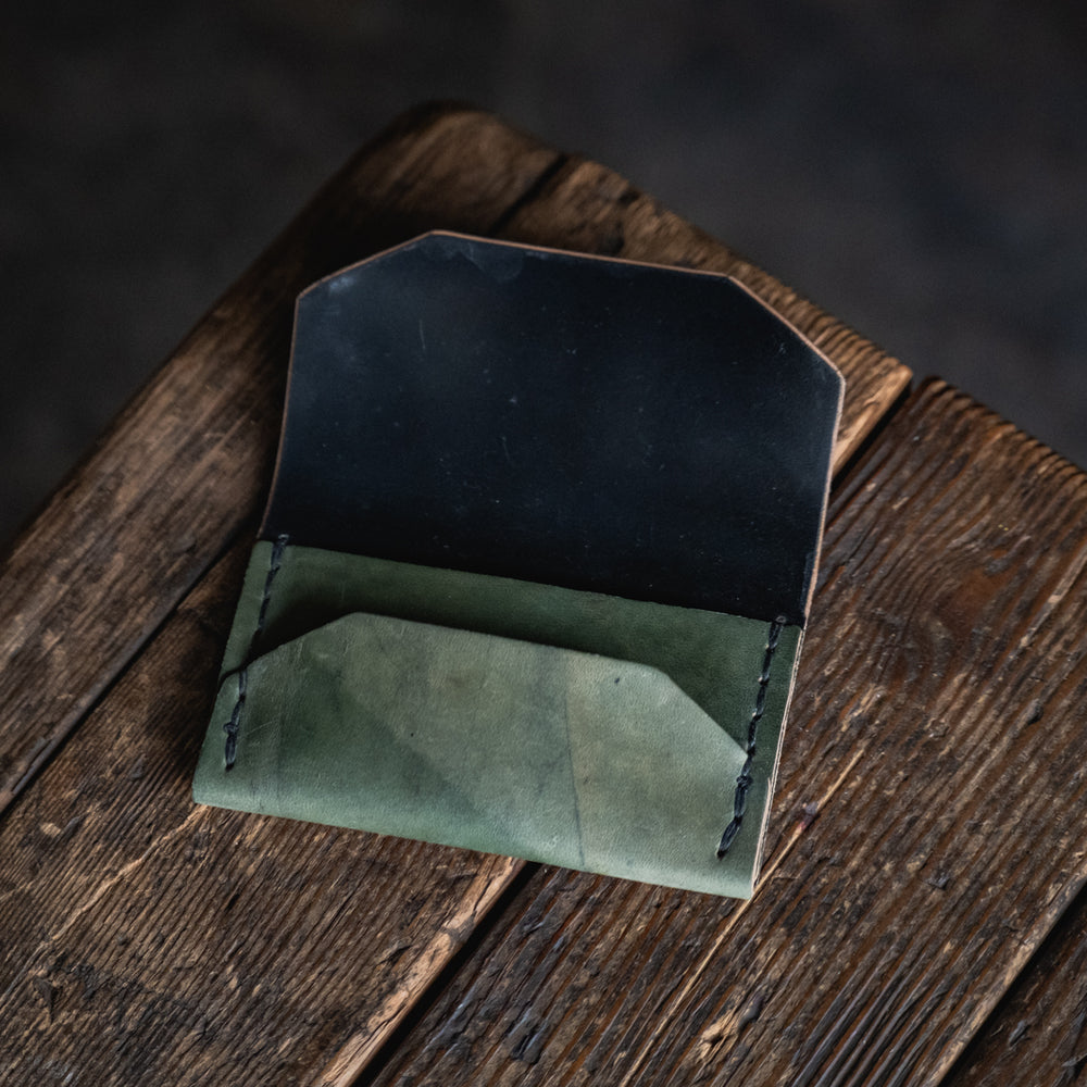 
                  
                    Horween Shell Cordovan leather Enfold Card Wallet by Craft and Lore handmade durable rugged quality usa made heritage heirloom minimal front pocket
                  
                