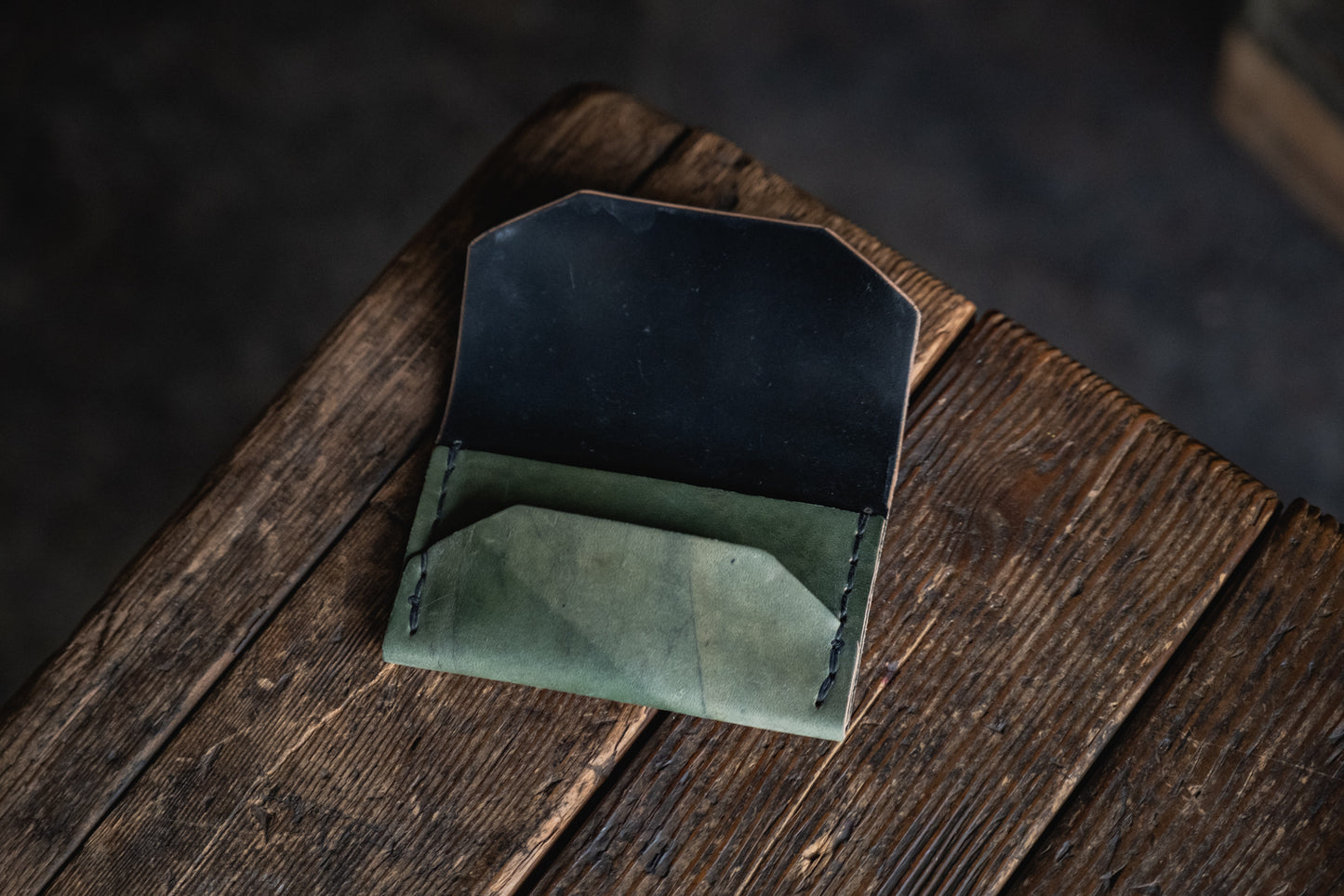 Horween Shell Cordovan leather Enfold Card Wallet by Craft and Lore handmade durable rugged quality usa made heritage heirloom minimal front pocket