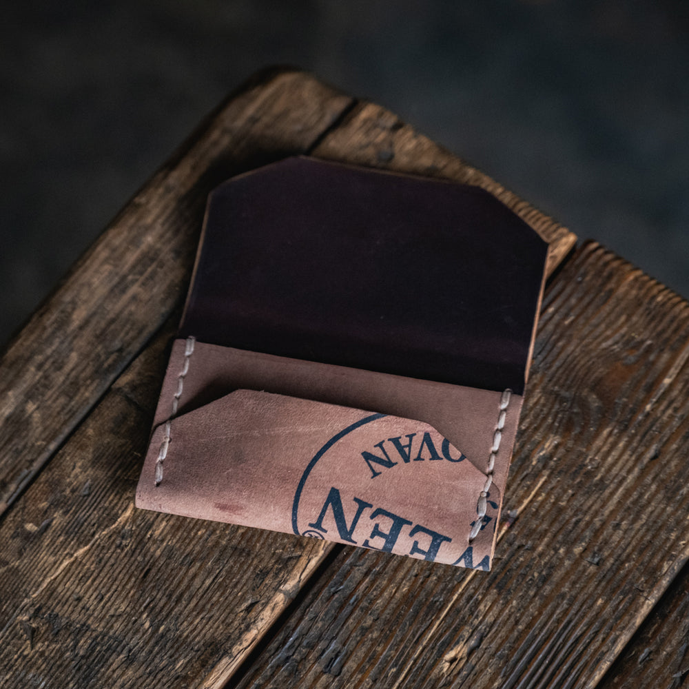 
                  
                    Horween Shell Cordovan leather Enfold Card Wallet by Craft and Lore handmade durable rugged quality usa made heritage heirloom minimal front pocket
                  
                