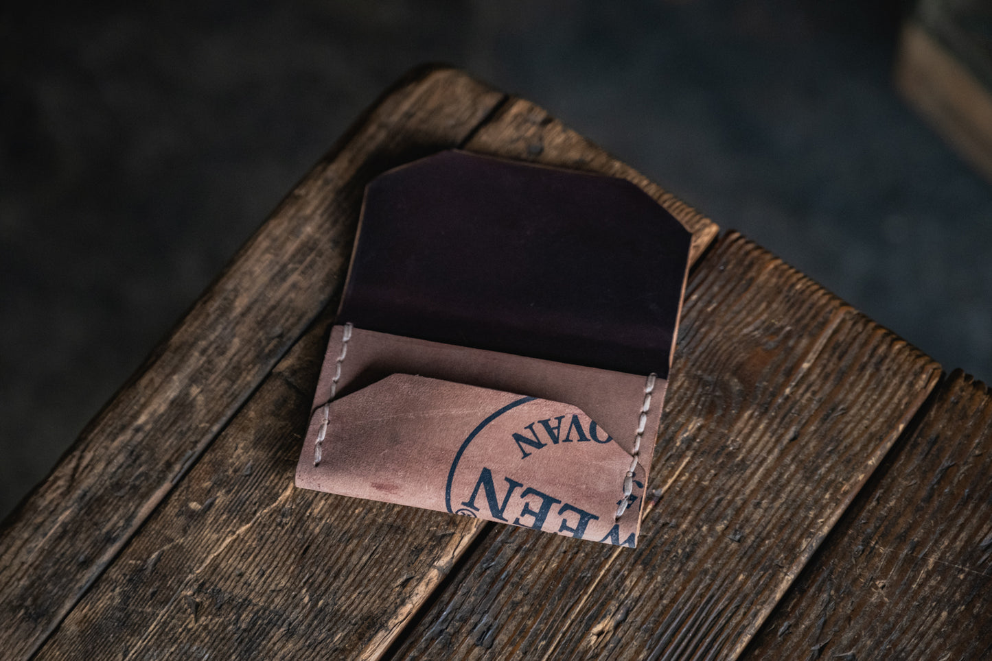 Horween Shell Cordovan leather Enfold Card Wallet by Craft and Lore handmade durable rugged quality usa made heritage heirloom minimal front pocket