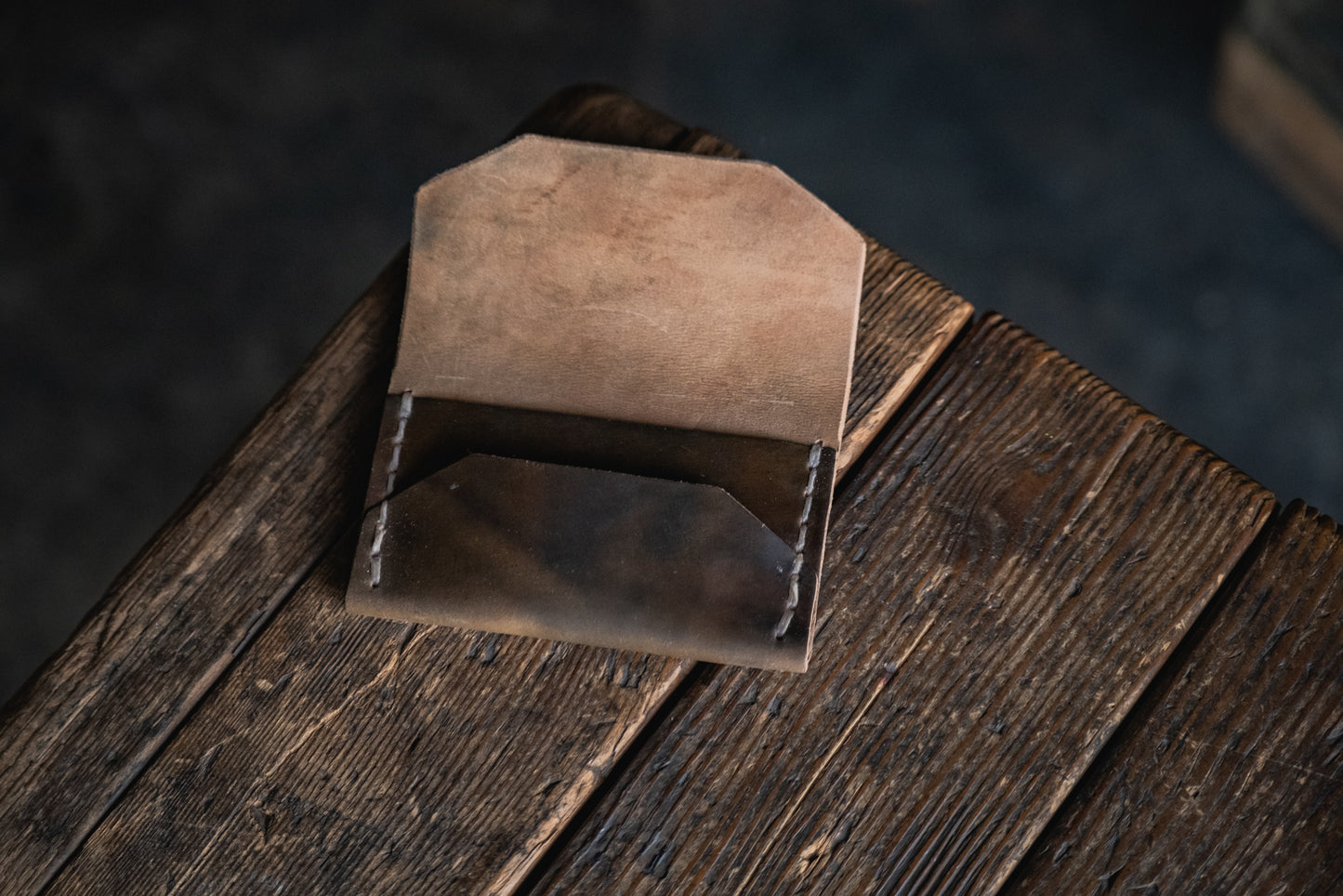 Horween Shell Cordovan leather Enfold Card Wallet by Craft and Lore handmade durable rugged quality usa made heritage heirloom minimal front pocket