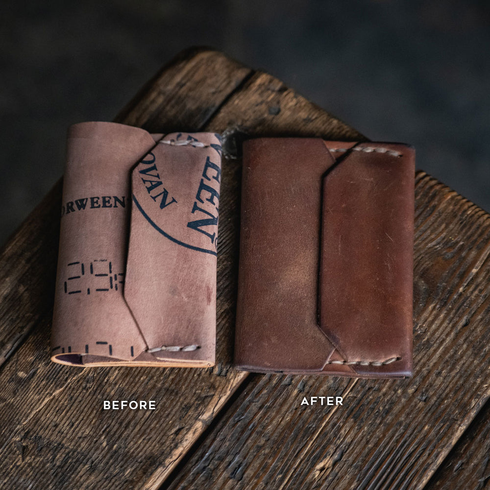 
                  
                    Horween Shell Cordovan leather Enfold Card Wallet by Craft and Lore handmade durable rugged quality usa made heritage heirloom minimal front pocket
                  
                
