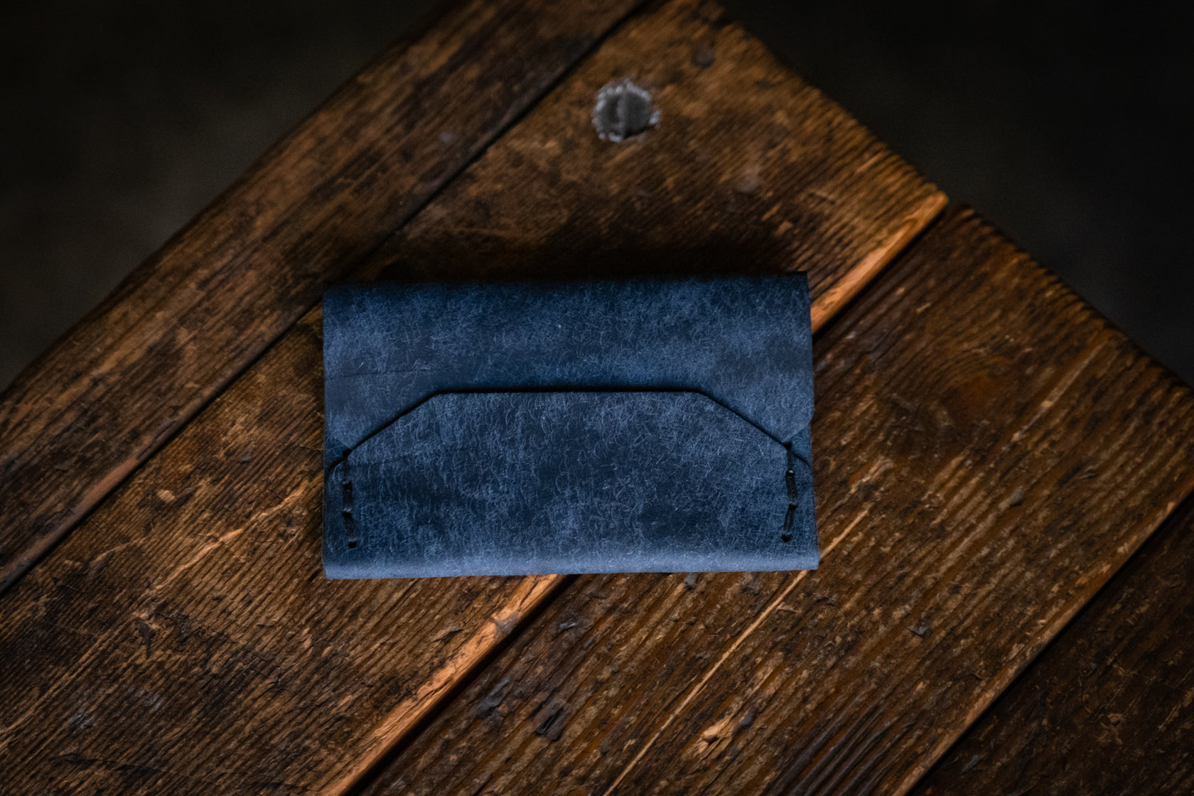Pueblo Navy Blue Limited Edition Handmade Leather Wallets – Craft