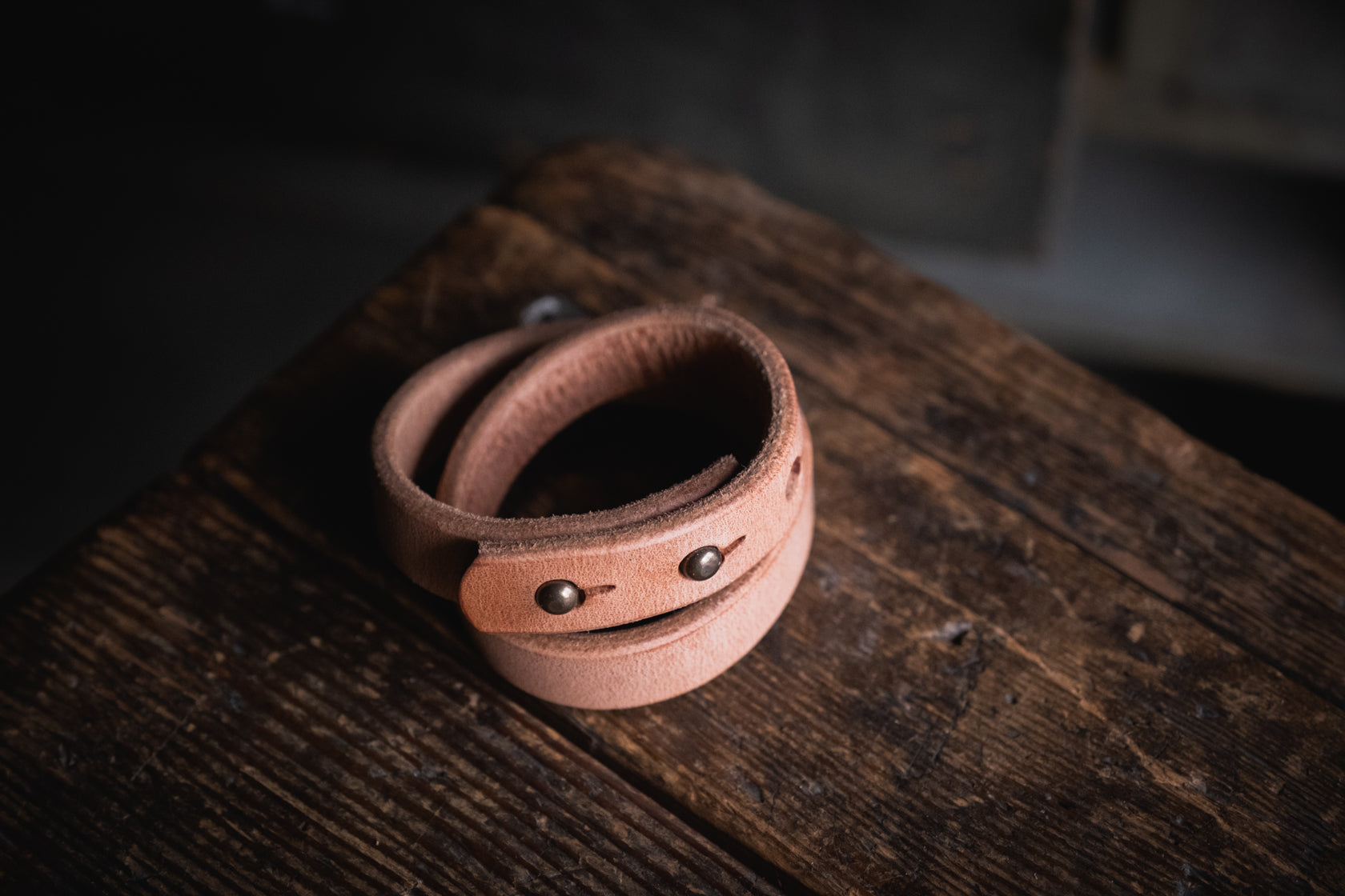 Double Wrap Mountain Cuff, thick leather bracelet – Craft and Lore