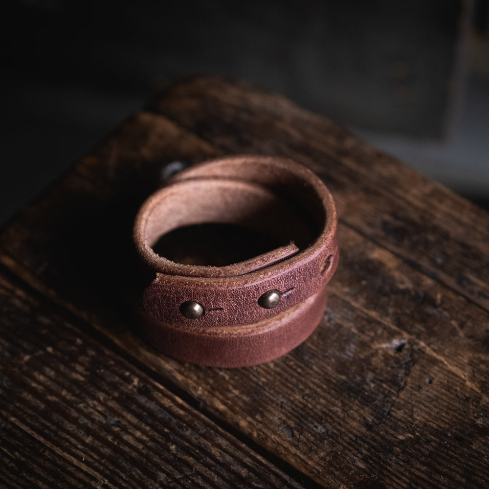 
                  
                    Thick Leather Double Wrap Cuff Bracelet Handmade PNW USA Craft and Lore
                  
                