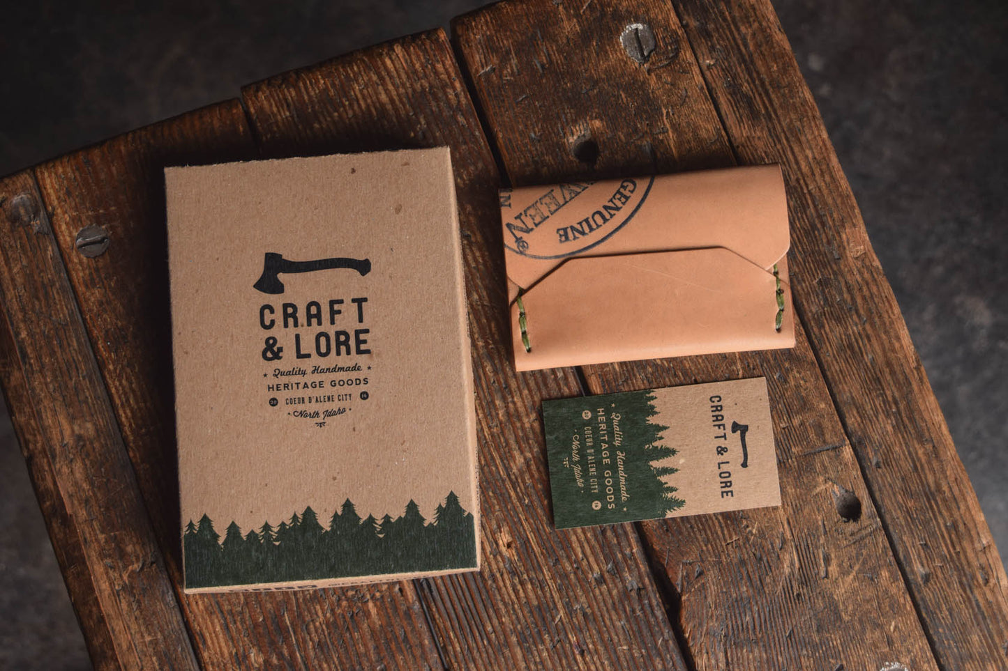 Horween Shell Cordovan Enfold Card Wallet by Craft and Lore Handmade