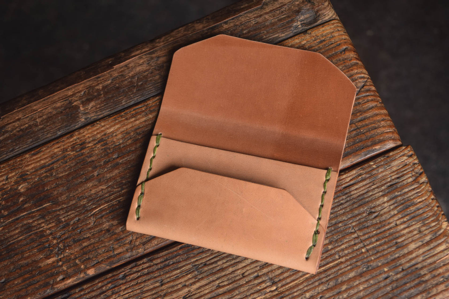Horween Shell Cordovan Enfold Card Wallet by Craft and Lore Handmade